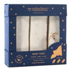 Budget 😍 Best reviews of 🔥 Baby love swaddle in organic cotton - Set of 3 Nobodinoz Design Baby 🎁 ⭐