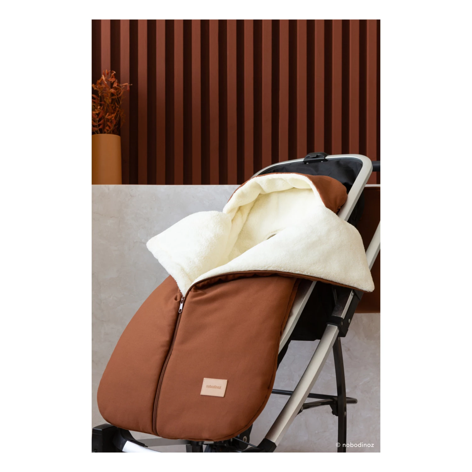 Wholesale β€οΈ Outlet βοΈ Baby On The Go Universal Waterproof Footmuff Clay Nobodinoz Design Baby π₯° π - Image 4