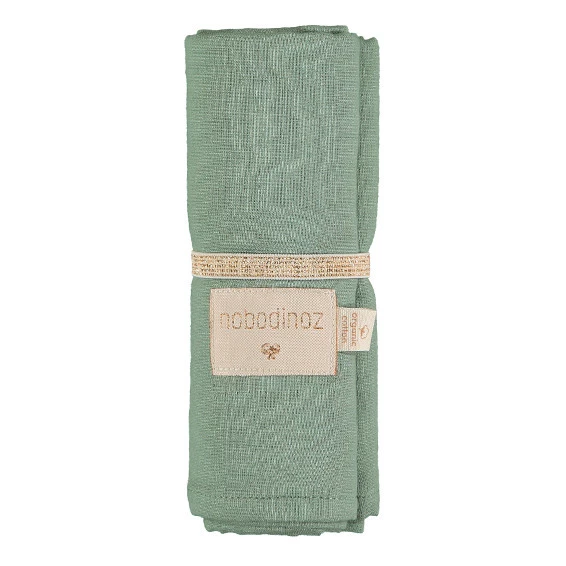 Best Pirce π Buy π― Babylove Swaddles in Organic Cotton Muslin - Set of 3 Green Nobodinoz Design Baby π₯° π€© - Image 3