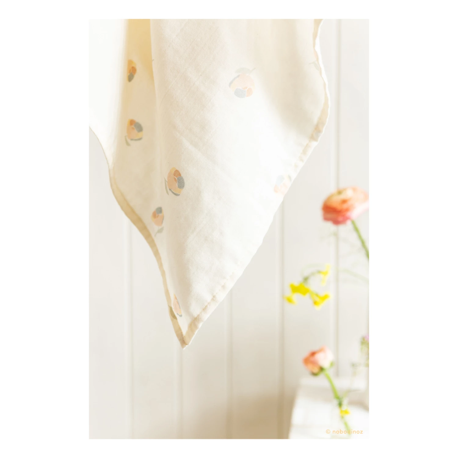 Budget 𧨠Wholesale π₯° Butterfly Double Cotton Muslin Swaddling Cloth 100 x 120cm Cream Nobodinoz Design Baby π β€οΈ - Image 3