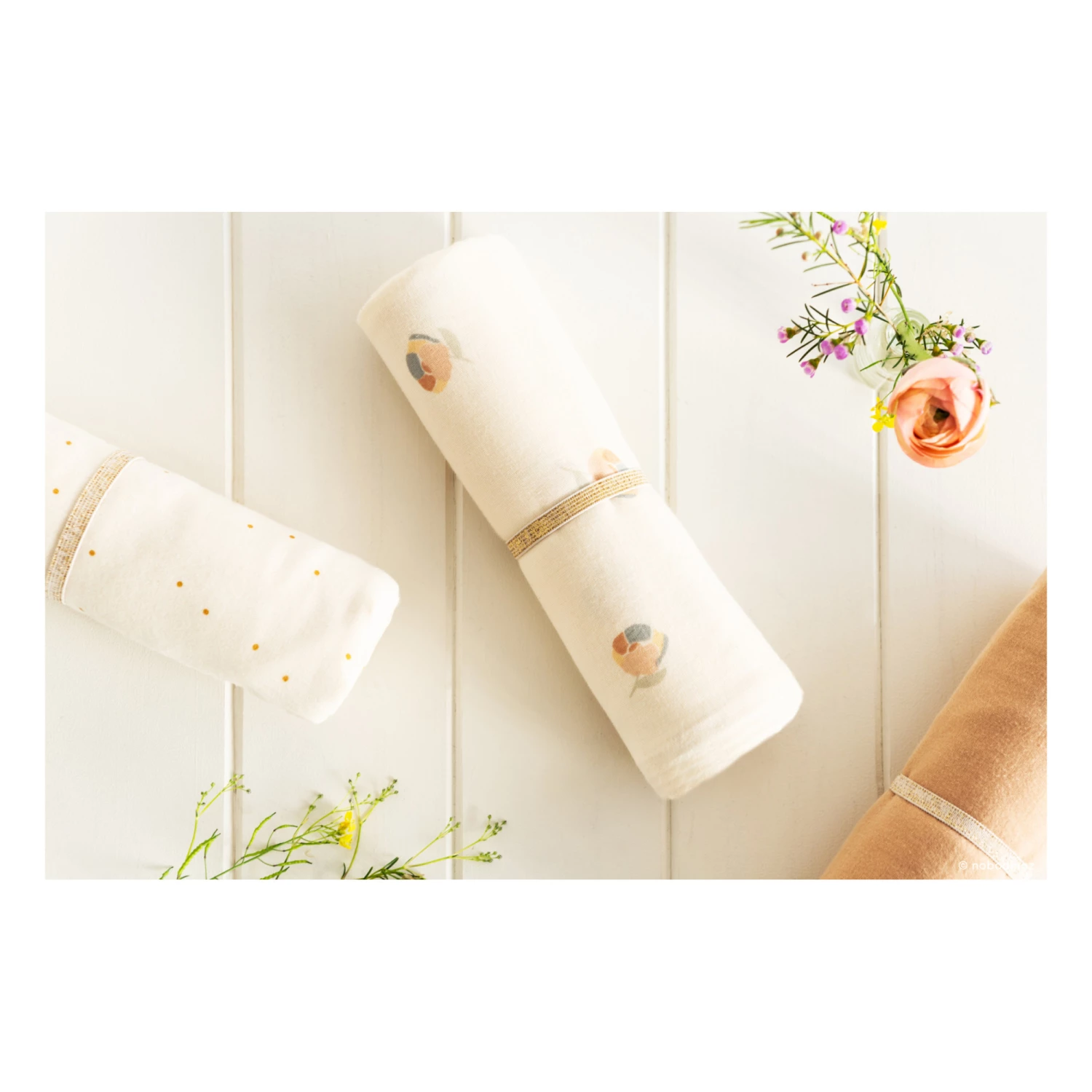 Budget 𧨠Wholesale π₯° Butterfly Double Cotton Muslin Swaddling Cloth 100 x 120cm Cream Nobodinoz Design Baby π β€οΈ - Image 6