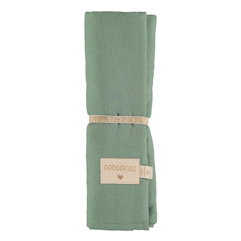 Hot Sale π₯° Best deal π Butterfly Swaddles in Organic Cotton Muslin - Set of 2 Green Nobodinoz Design Baby π π₯° - Image 3