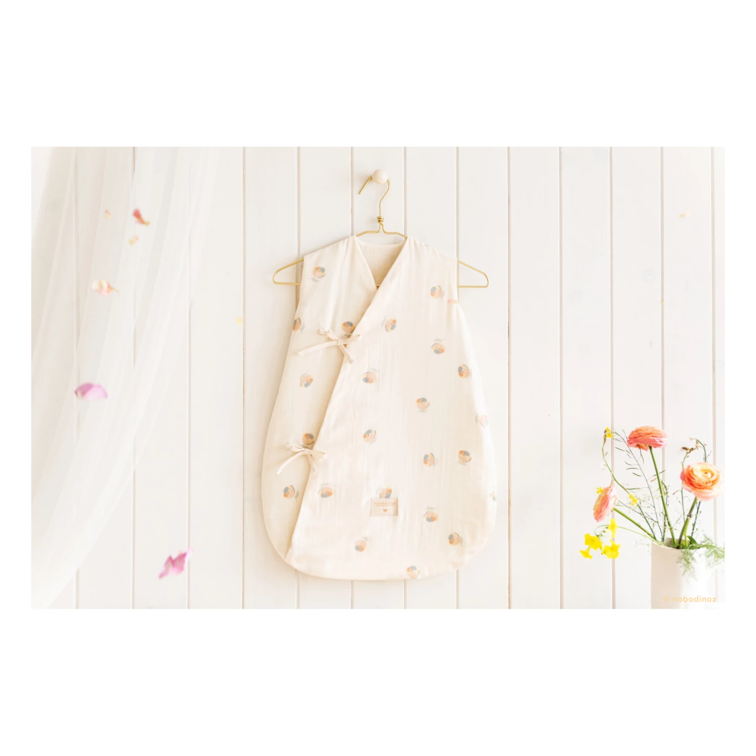 Budget ๐ฏ Deals ๐งจ Dreamy Organic Cotton Lightweight Baby Sleeping Bag Cream Nobodinoz Design Baby ๐ ๐ - Image 4