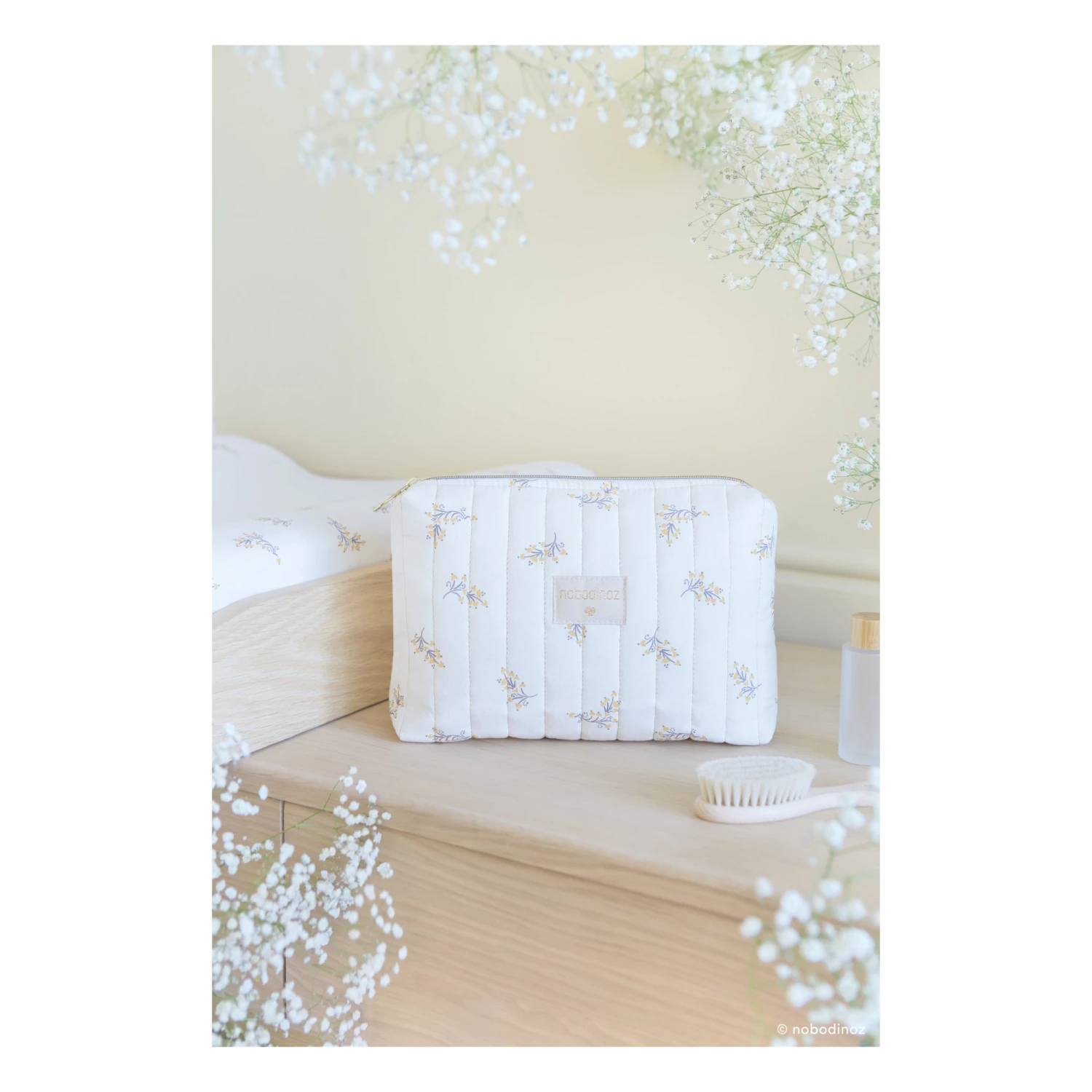 Hot Sale π Buy β Flore Organic Cotton Travel Toiletry Bag Cream Nobodinoz Design Baby, Children π₯ π - Image 2