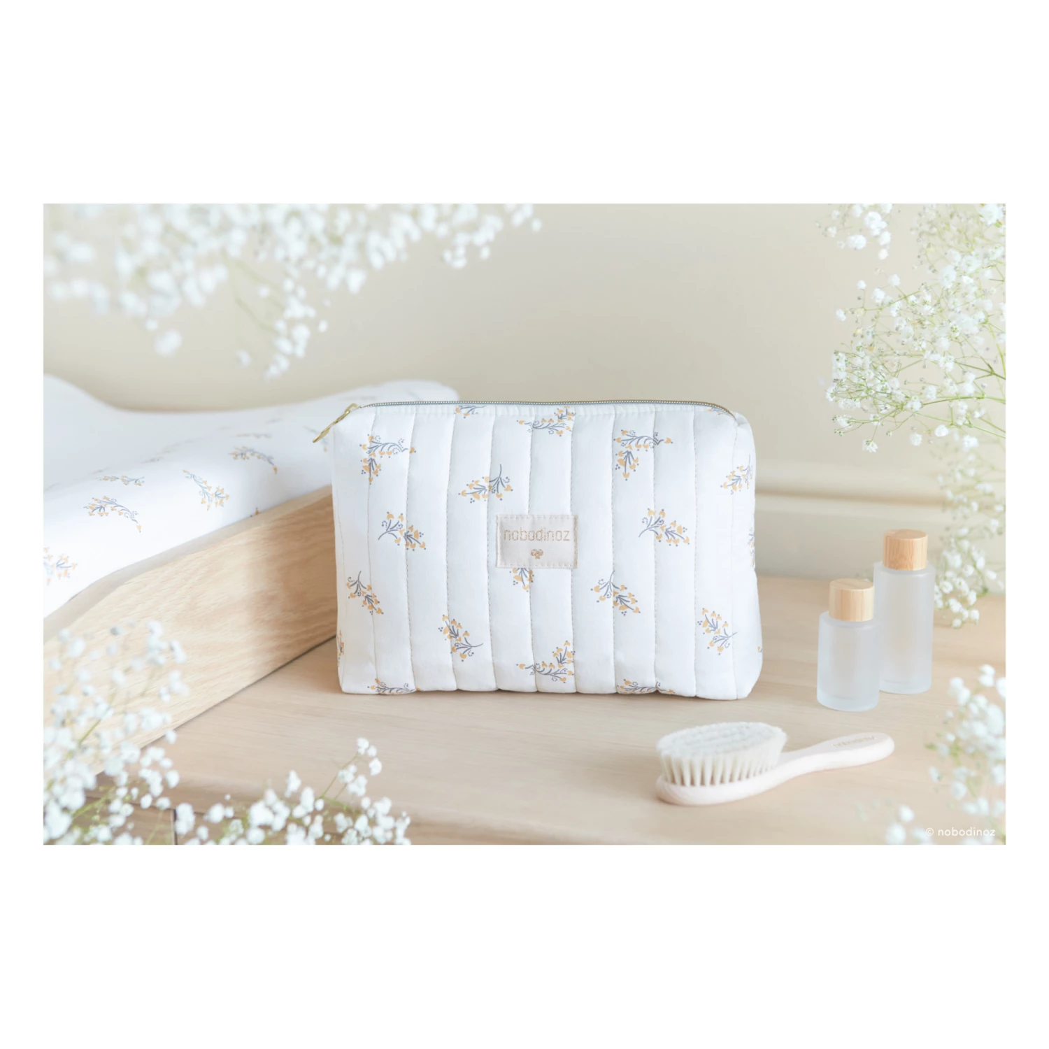 Hot Sale π Buy β Flore Organic Cotton Travel Toiletry Bag Cream Nobodinoz Design Baby, Children π₯ π - Image 3