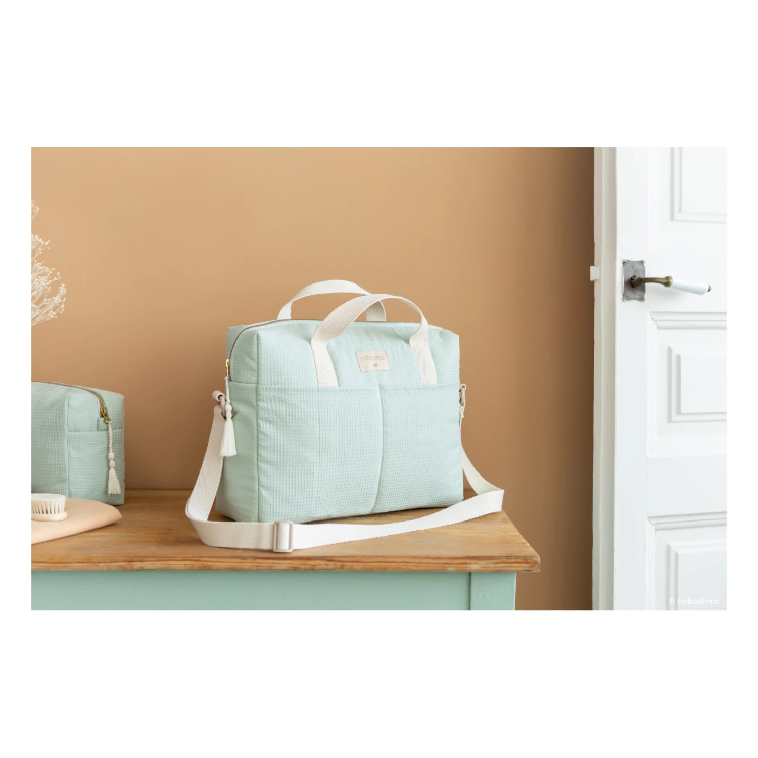 Cheapest π Best reviews of π€© Gala Organic Cotton Changing Bag Almond green Nobodinoz Design Baby π₯° π€© - Image 3