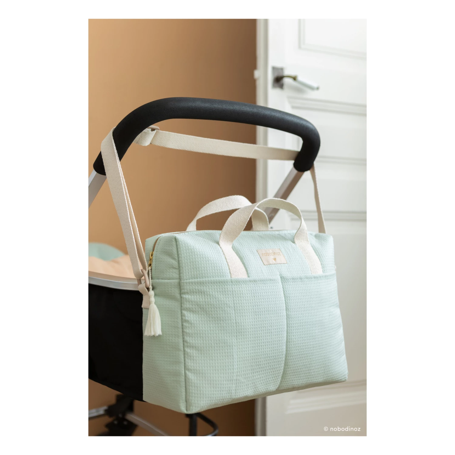 Cheapest π Best reviews of π€© Gala Organic Cotton Changing Bag Almond green Nobodinoz Design Baby π₯° π€© - Image 4