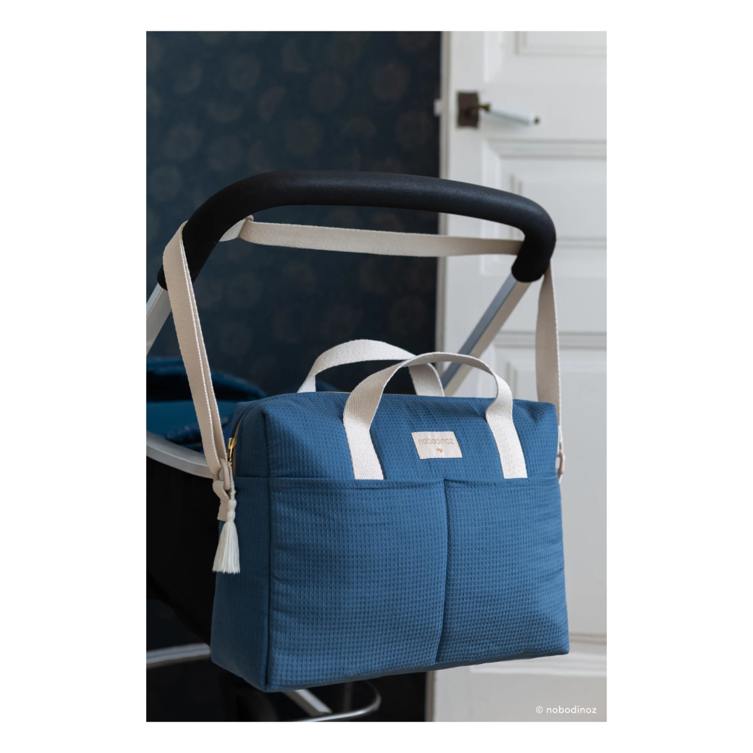 Best Sale π₯ Brand new π Gala Organic Cotton Changing Bag Midnight blue Nobodinoz Design Baby π π - Image 3