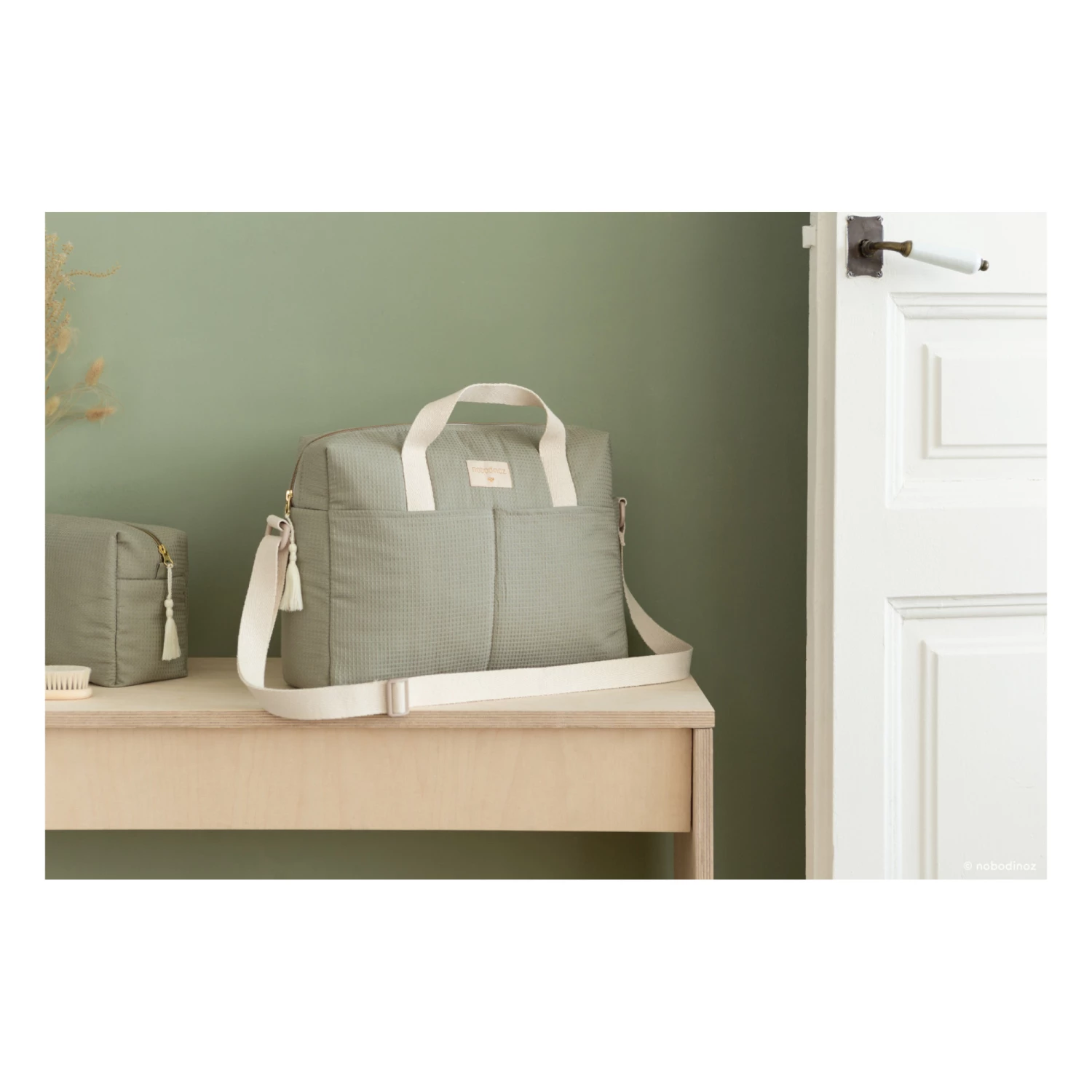 Cheap π Outlet π₯° Gala Organic Cotton Changing Bag Sage Nobodinoz Design Baby βοΈ π - Image 3