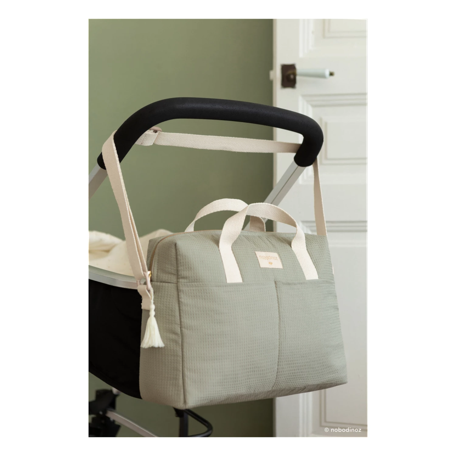 Cheap π Outlet π₯° Gala Organic Cotton Changing Bag Sage Nobodinoz Design Baby βοΈ π - Image 4