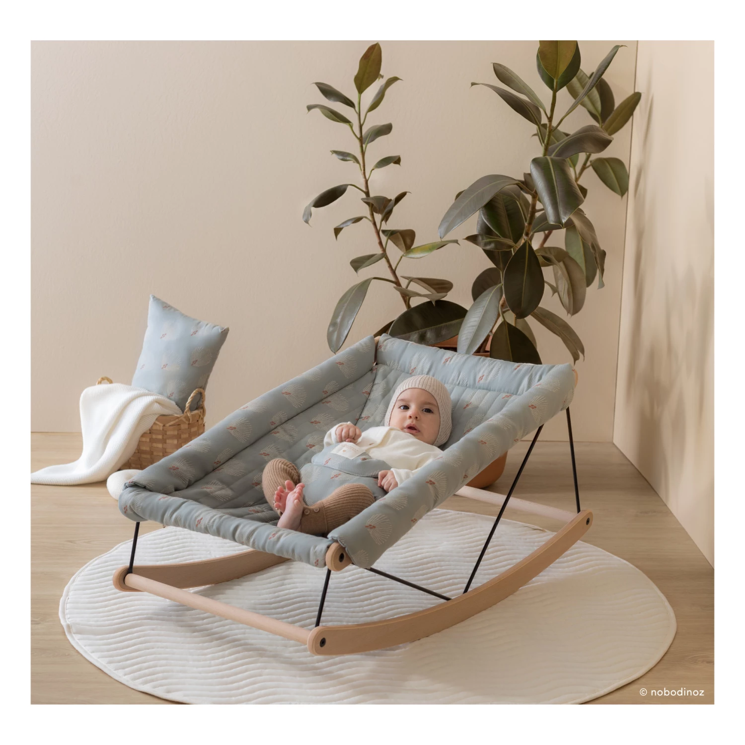 Best reviews of β Brand new π€© Growing Green Baby Bouncer Green water Nobodinoz Design Baby π π - Image 2