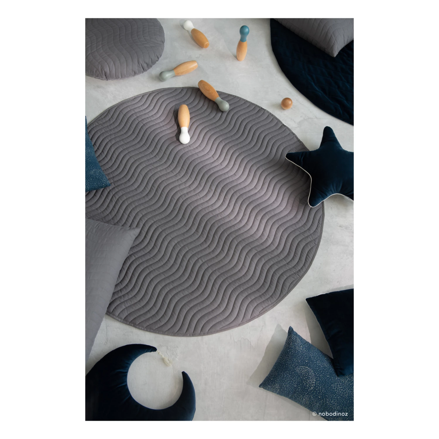 Wholesale π Best Pirce π Kiowa Playmat 105 cm Grey Nobodinoz Design Children β π - Image 2