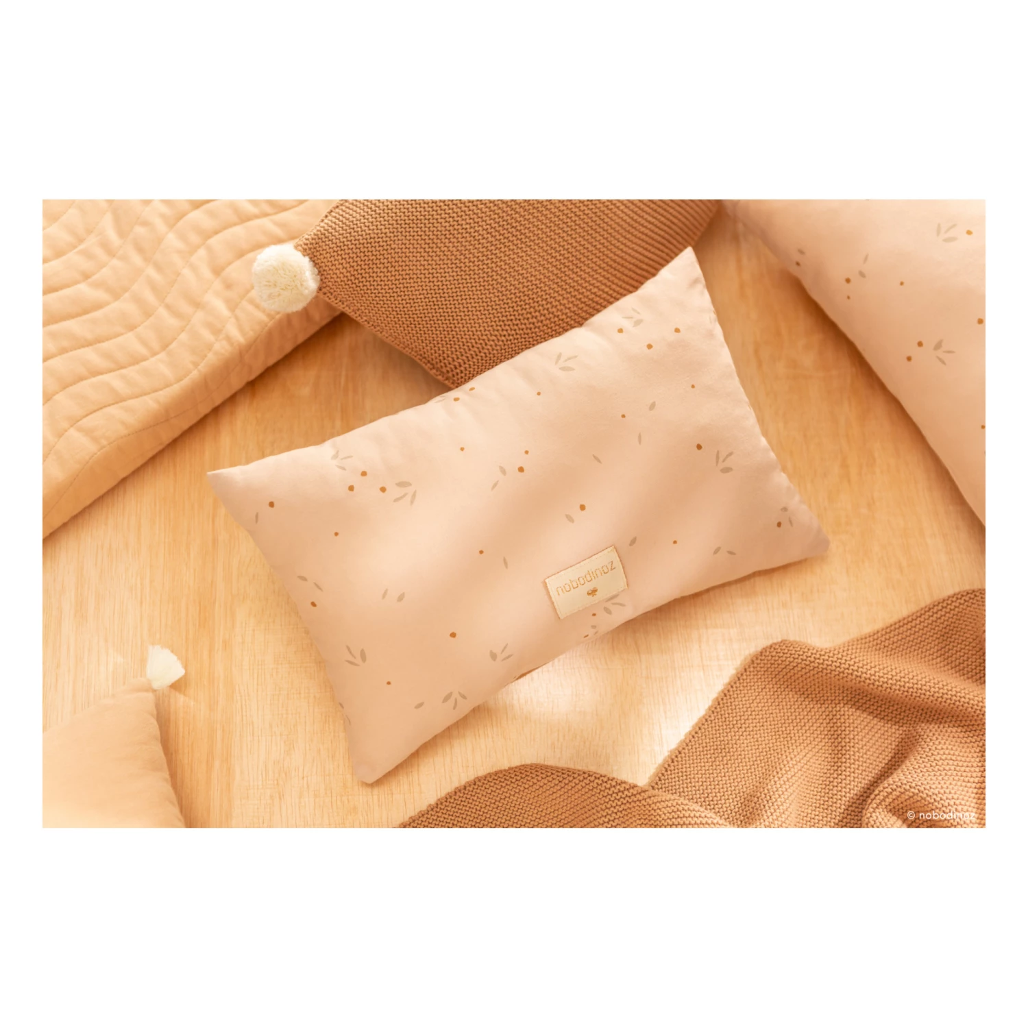 New π Promo π₯° Laurel Willow Organic Cotton Cushion 22 x 35 cm Nude Nobodinoz Design Baby π π₯ - Image 2