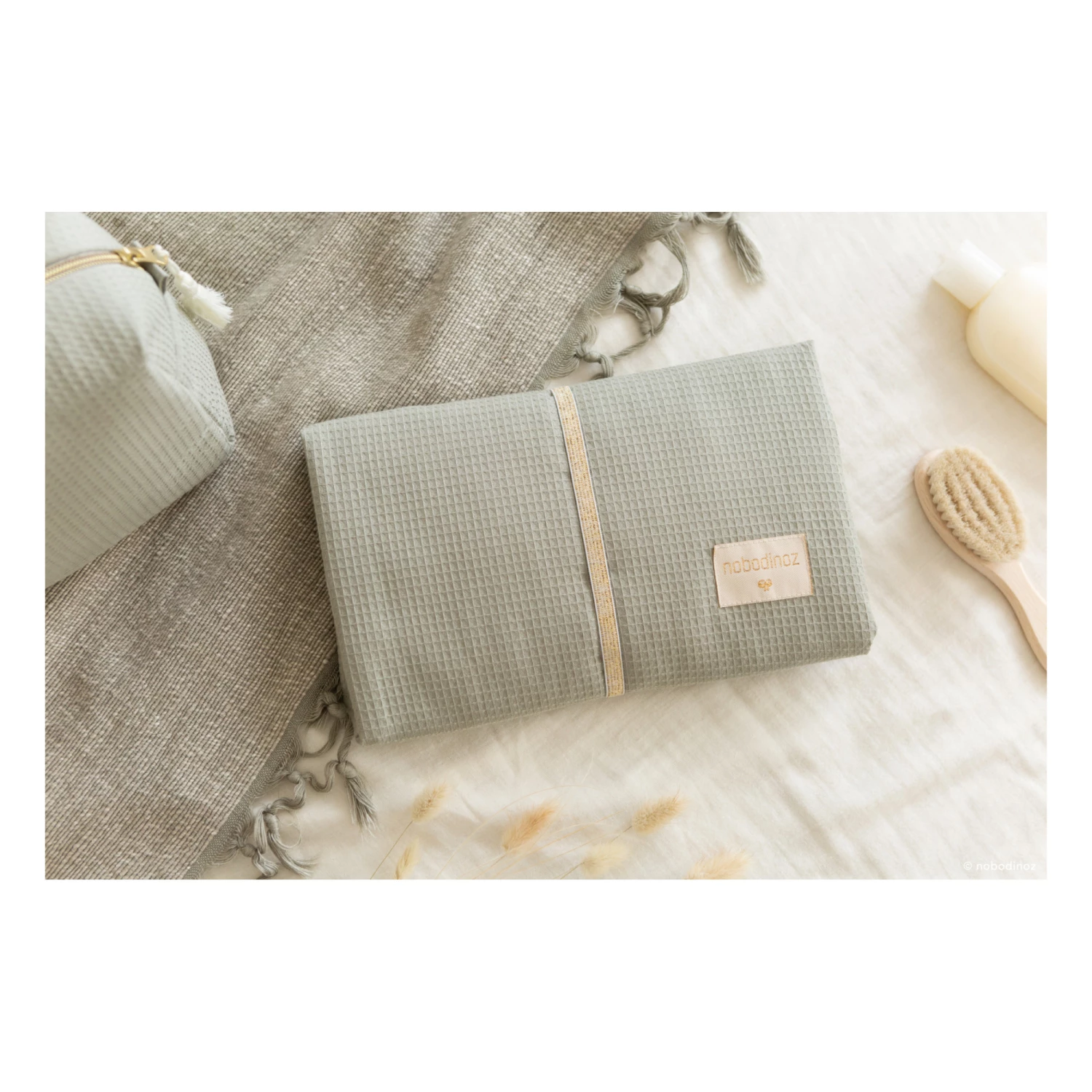 Hot Sale β Outlet π Mozart Organic Cotton Travel Changing Mattress Sage Nobodinoz Design Baby π₯° β - Image 2