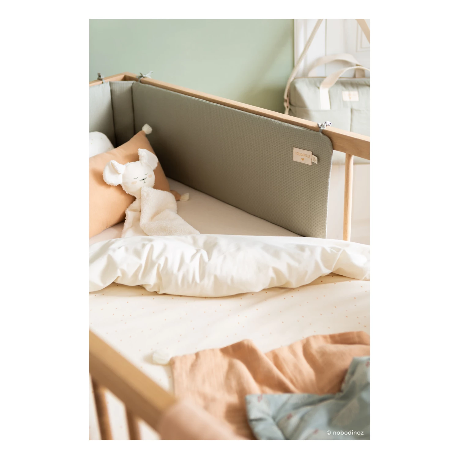 Wholesale π Best Sale β€οΈ Nest Organic Cotton Cot Bumper Sage Nobodinoz Design Baby π β¨ - Image 3