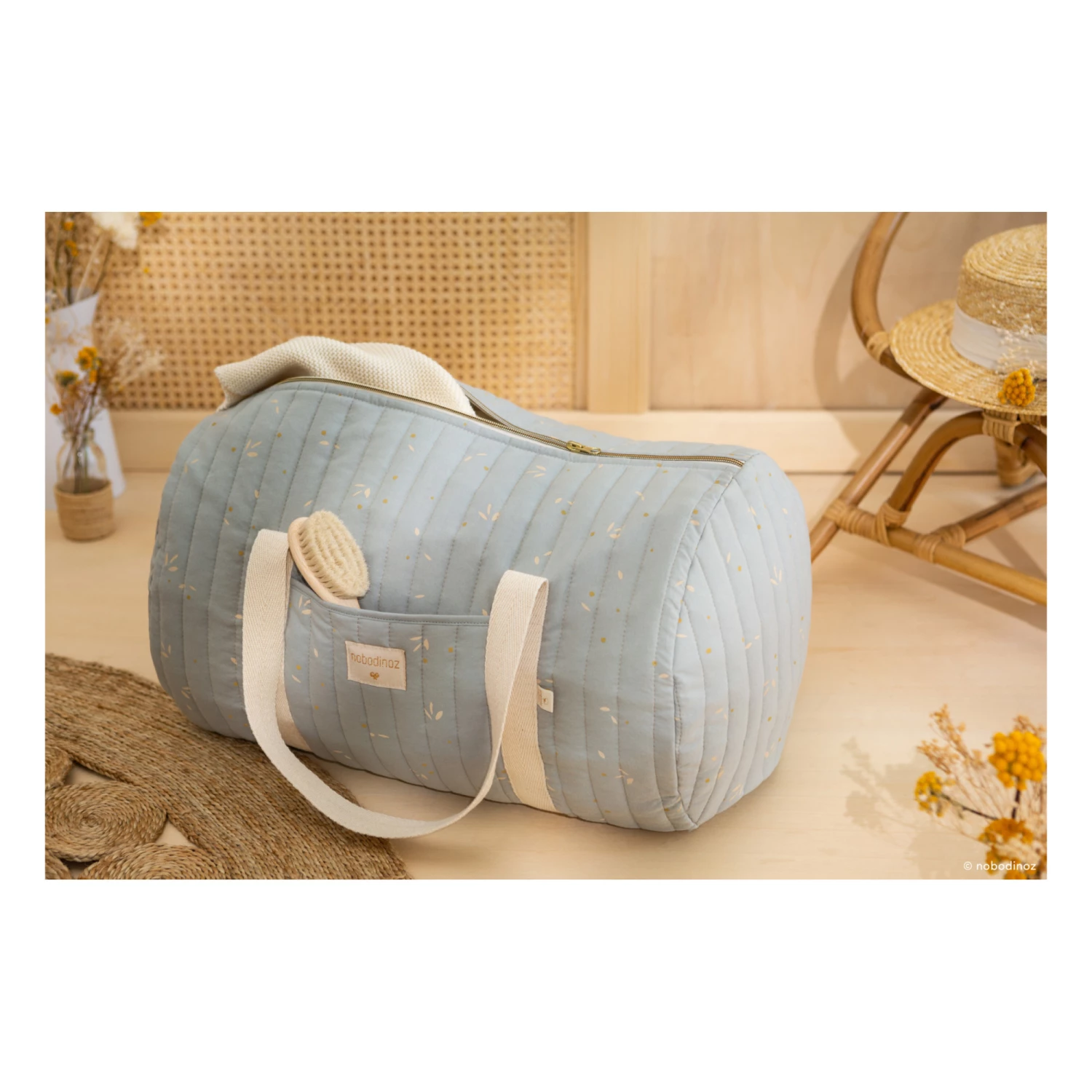 Best reviews of π Promo π New York Willow Organic Cotton Overnight Bag Pale blue Nobodinoz Design Baby π― π - Image 5