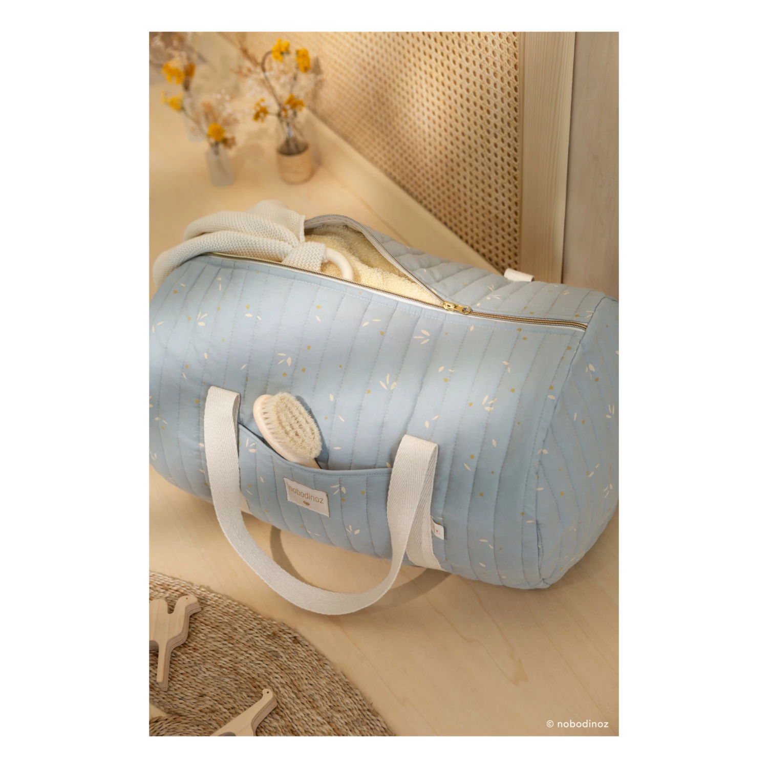 Best reviews of π Promo π New York Willow Organic Cotton Overnight Bag Pale blue Nobodinoz Design Baby π― π - Image 6