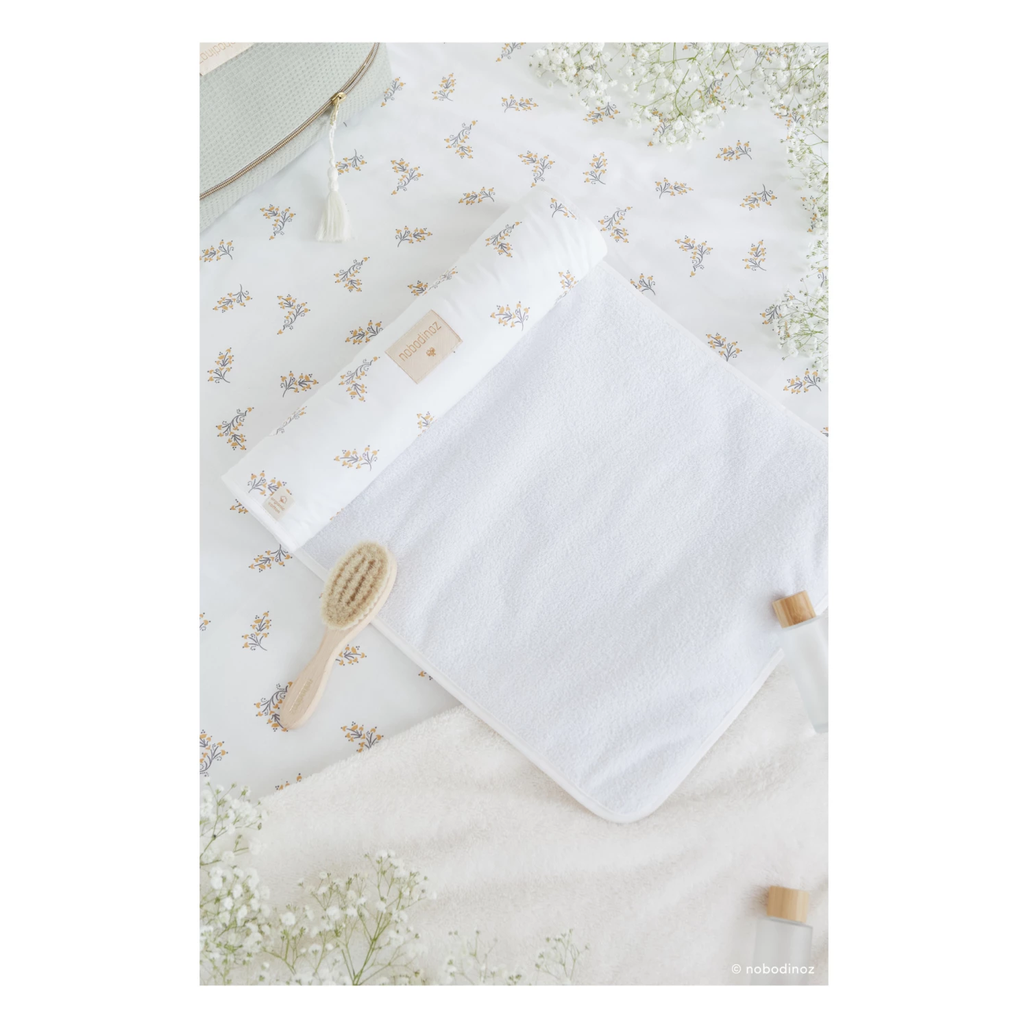 Best Sale βοΈ New π Nomad Flore Organic Cotton Changing Mat Cream Nobodinoz Design Baby π₯ π₯° - Image 3