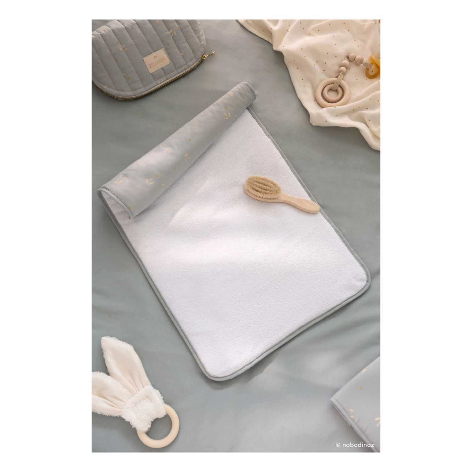 Flash Sale π₯ Flash Sale β€οΈ Nomad Willow Organic Cotton Changing Mat Pale blue Nobodinoz Design Baby π π€© - Image 5