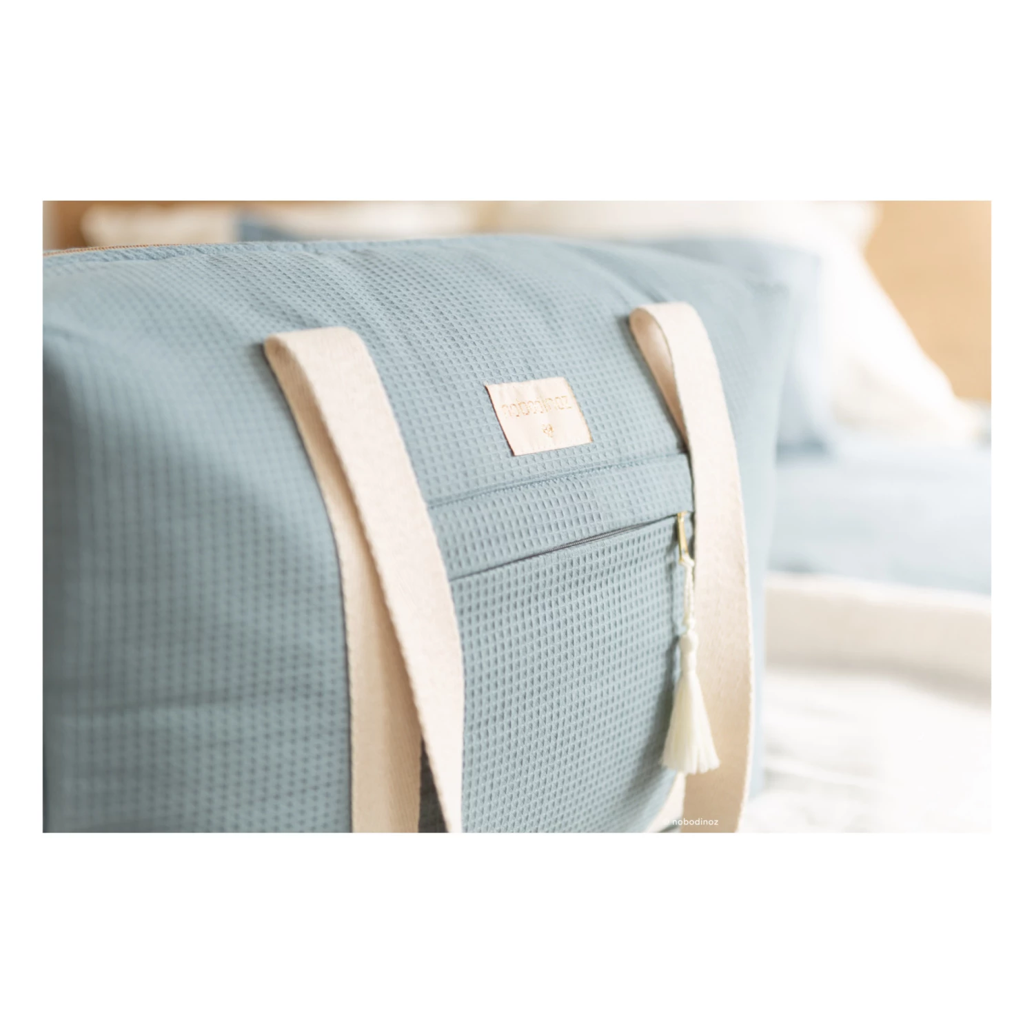 Cheap 𧨠Brand new π― Opéra Organic Cotton Maternity Bag Blue Nobodinoz Design Baby π βοΈ - Image 4