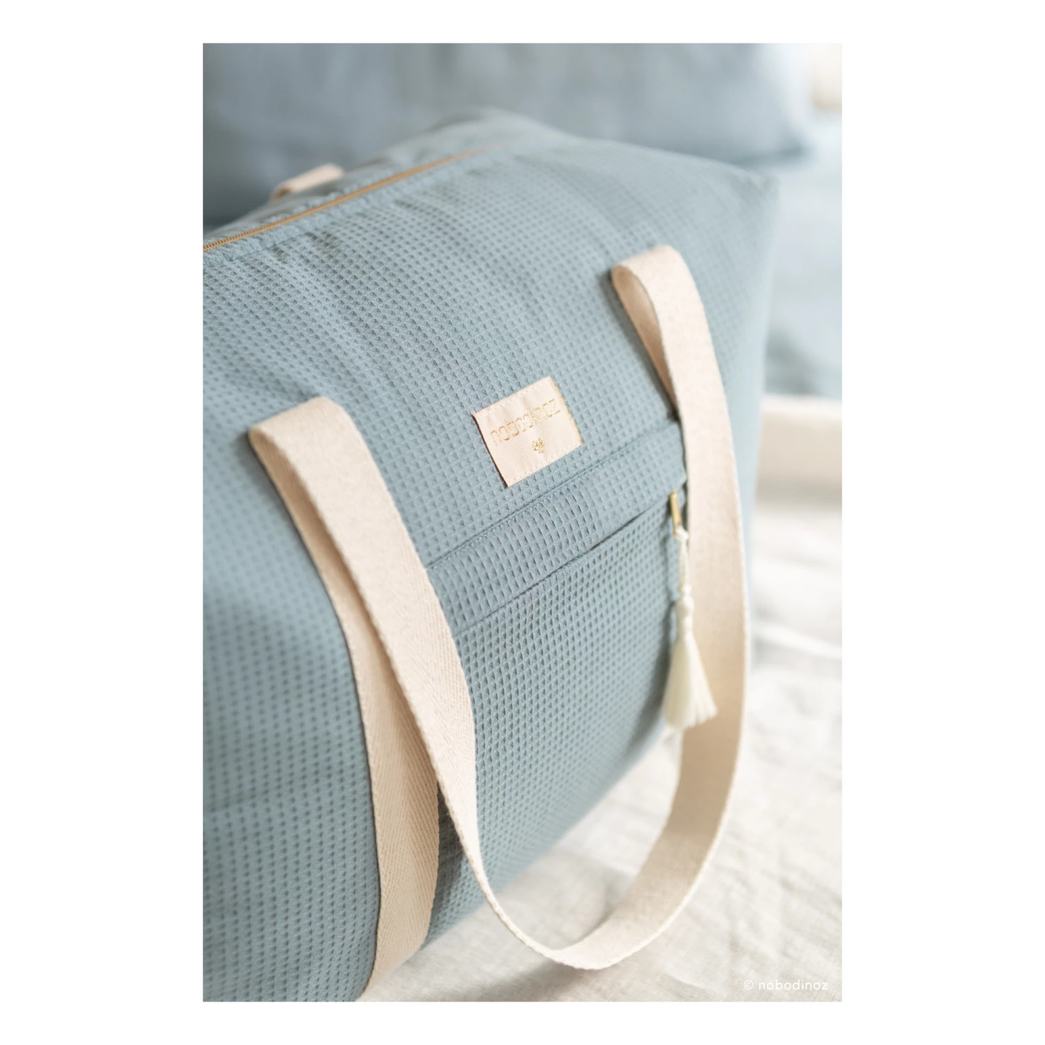 Cheap 𧨠Brand new π― Opéra Organic Cotton Maternity Bag Blue Nobodinoz Design Baby π βοΈ - Image 5
