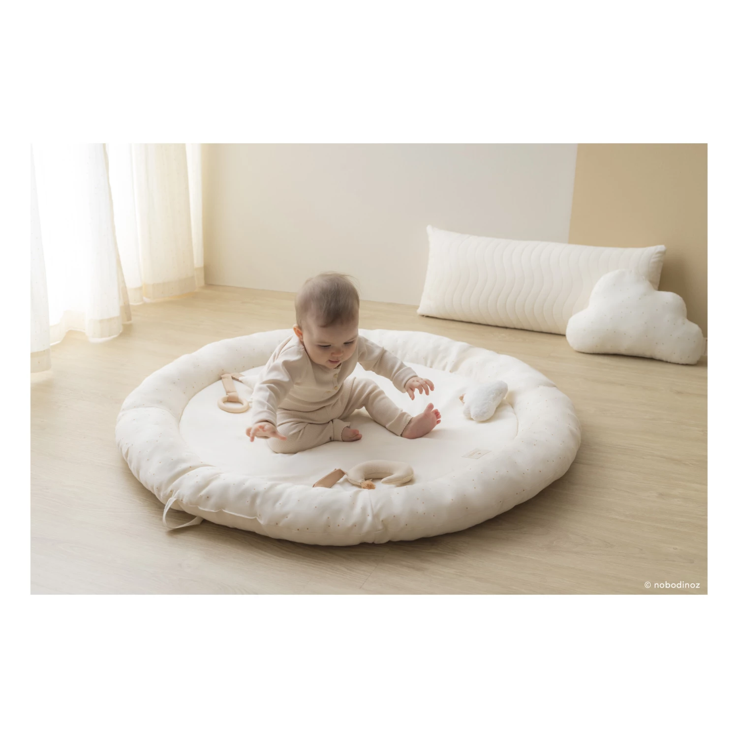 Coupon π Buy π Organic Cotton Growing Green Early Learning Play Mat D100cm Cream Nobodinoz Design Baby βοΈ π - Image 2