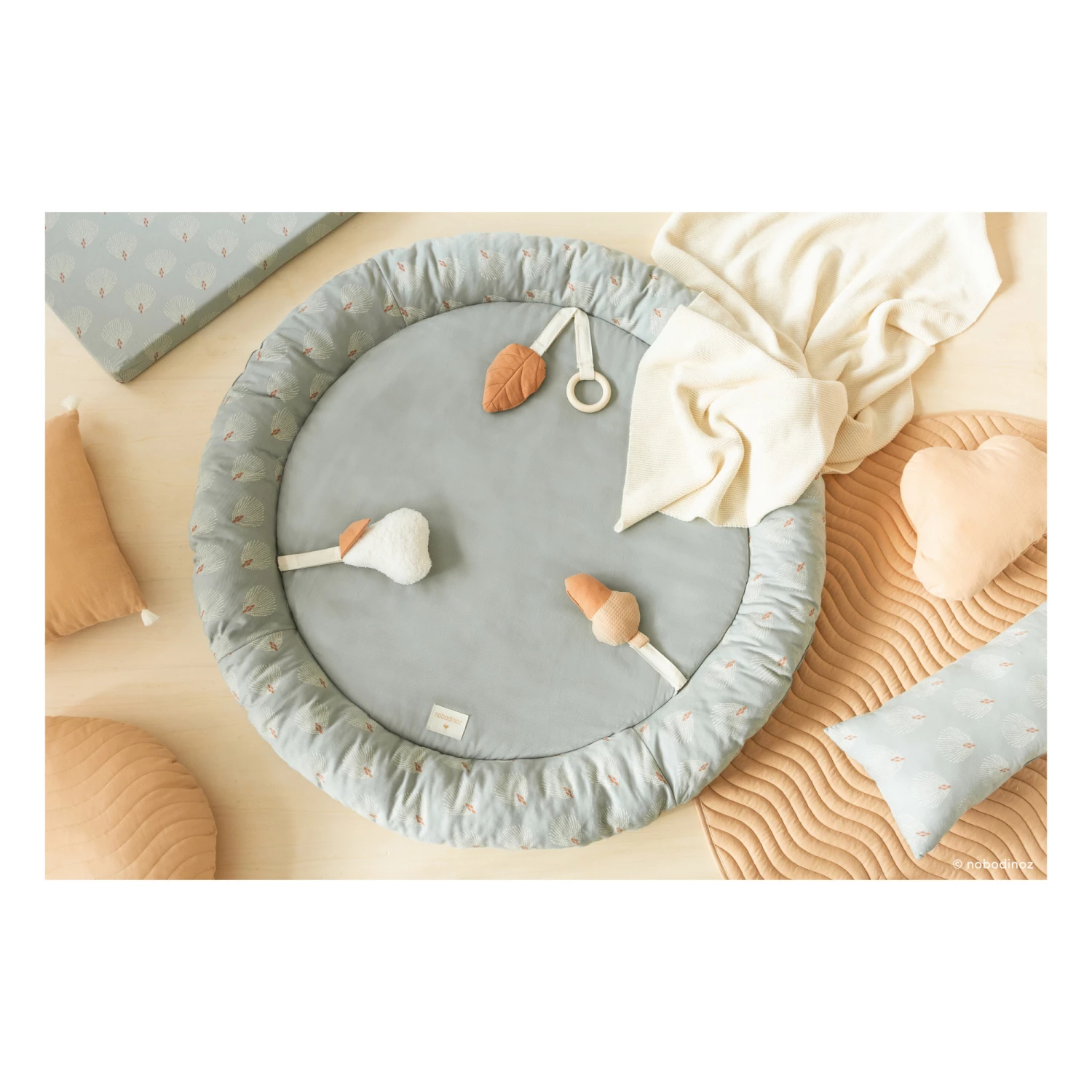 Buy π Best deal β Organic Cotton Growing Green Early Learning Play Mat D100cm Green Nobodinoz Design Baby β π - Image 5