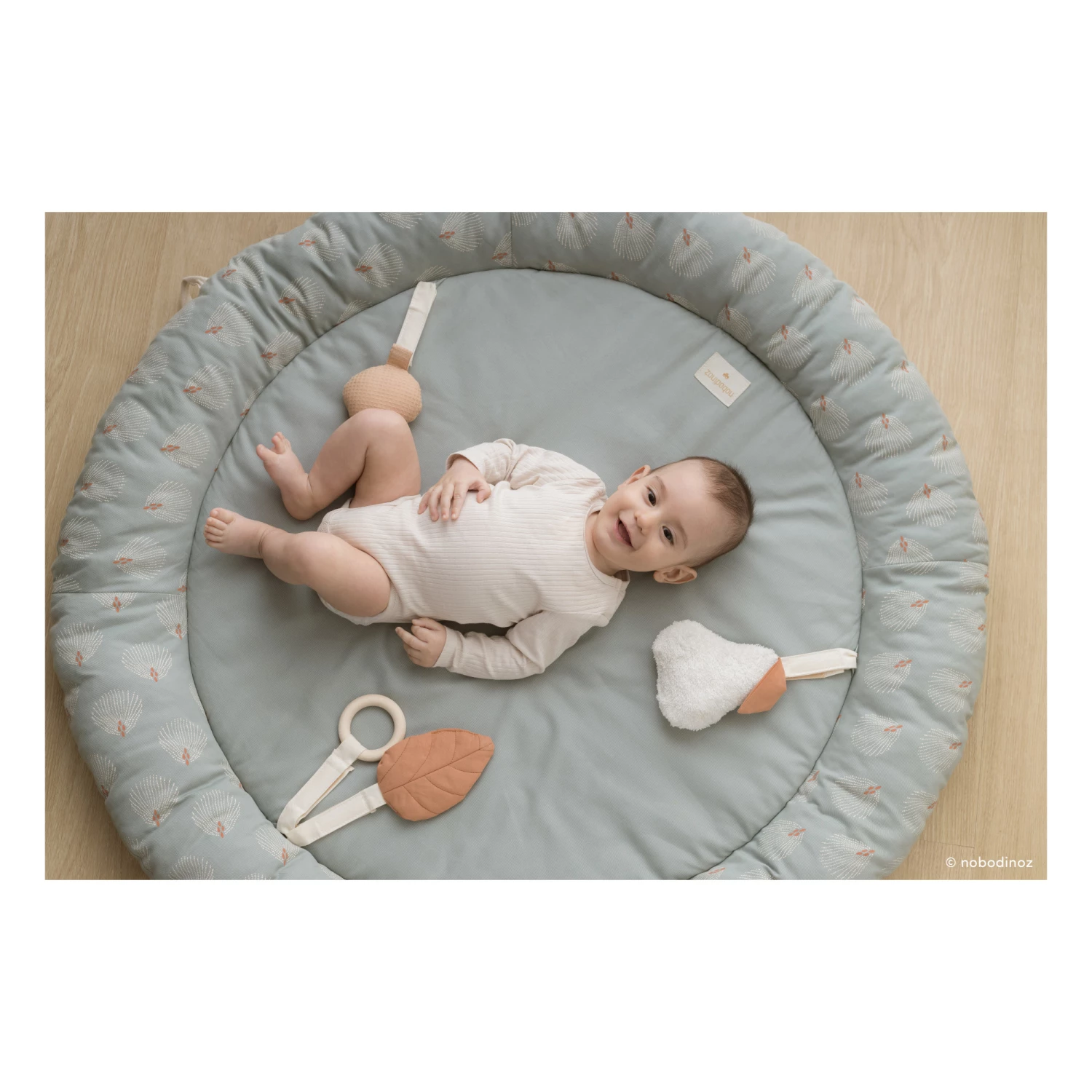 Buy π Best deal β Organic Cotton Growing Green Early Learning Play Mat D100cm Green Nobodinoz Design Baby β π - Image 7