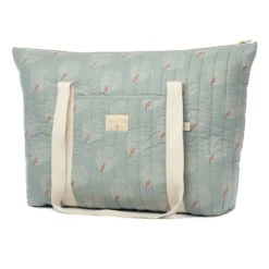 Budget π Buy β€οΈ Paris Gatsby maternity bag in organic cotton Green water Nobodinoz Design Baby π π