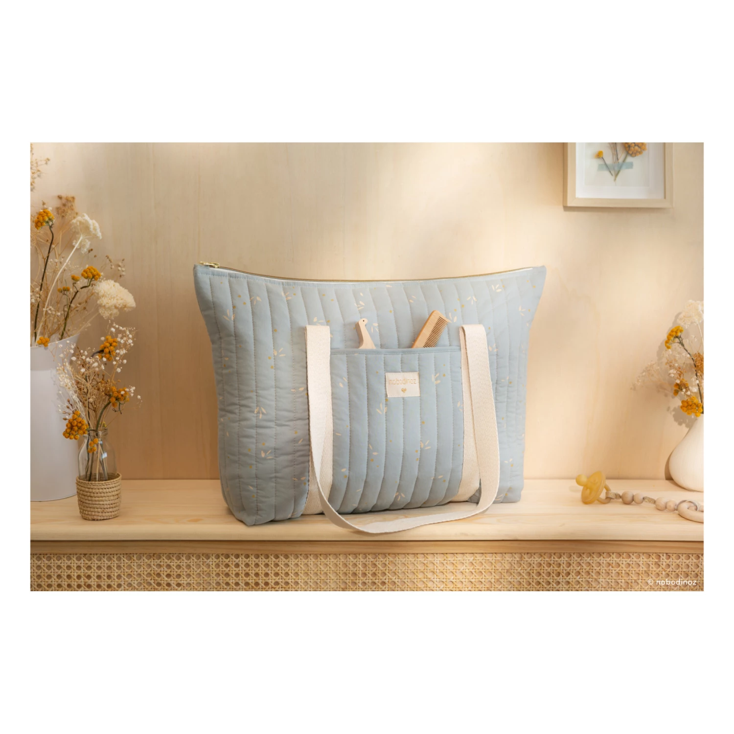 Best reviews of π Hot Sale π€© Paris Willow Organic Cotton Maternity Bag Pale blue Nobodinoz Design Baby β¨ π₯° - Image 2