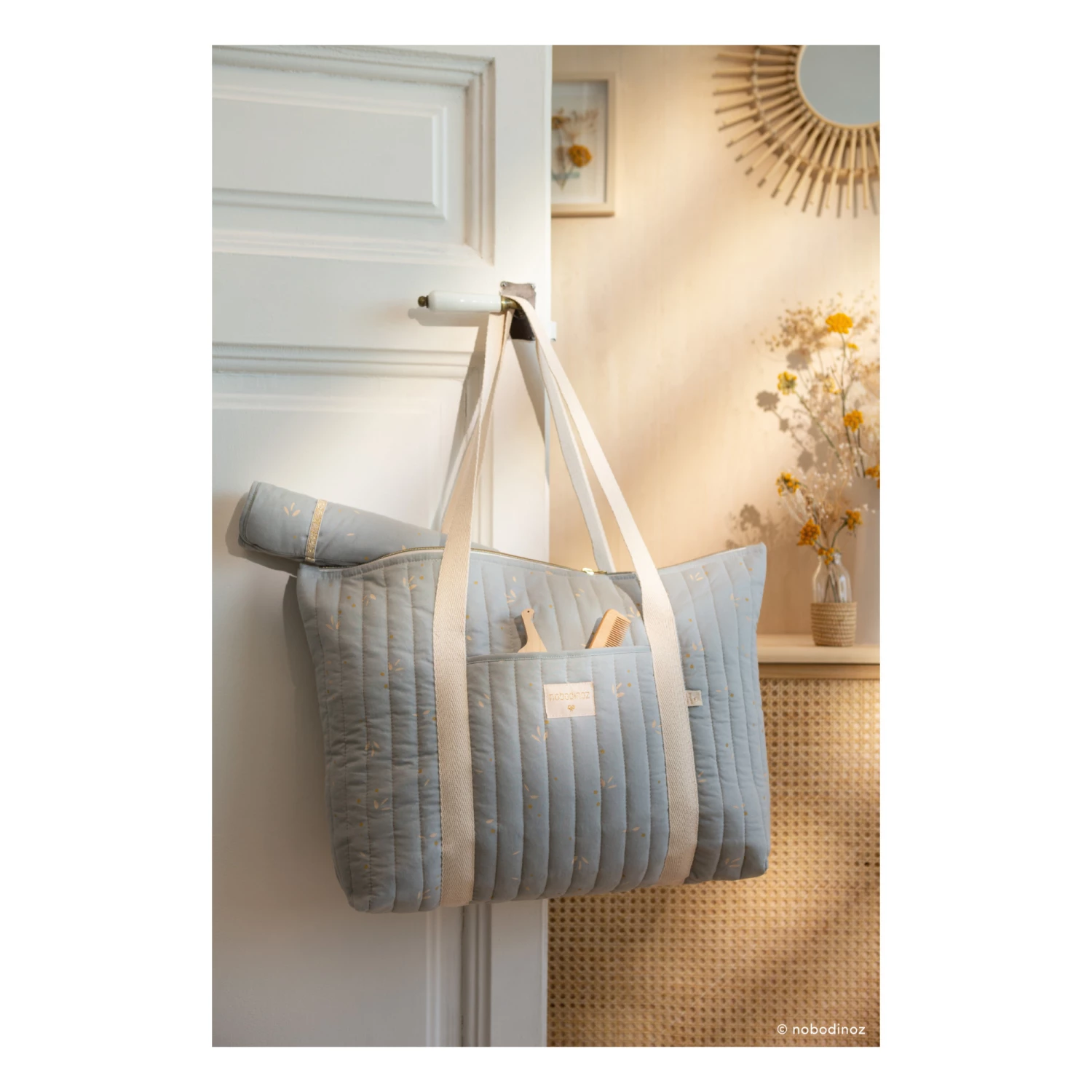 Best reviews of π Hot Sale π€© Paris Willow Organic Cotton Maternity Bag Pale blue Nobodinoz Design Baby β¨ π₯° - Image 3