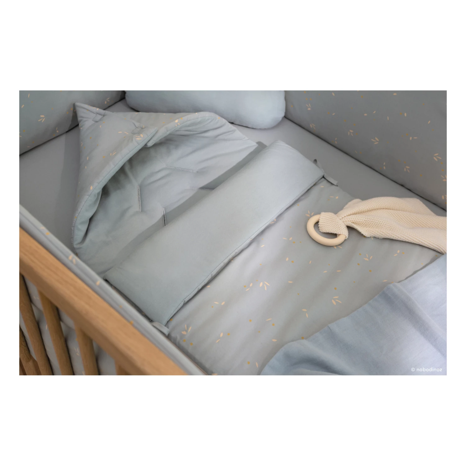 Best Sale π Discount β¨ Passegiata Willow Organic Cotton Baby Nest Pale blue Nobodinoz Design Baby π π - Image 5