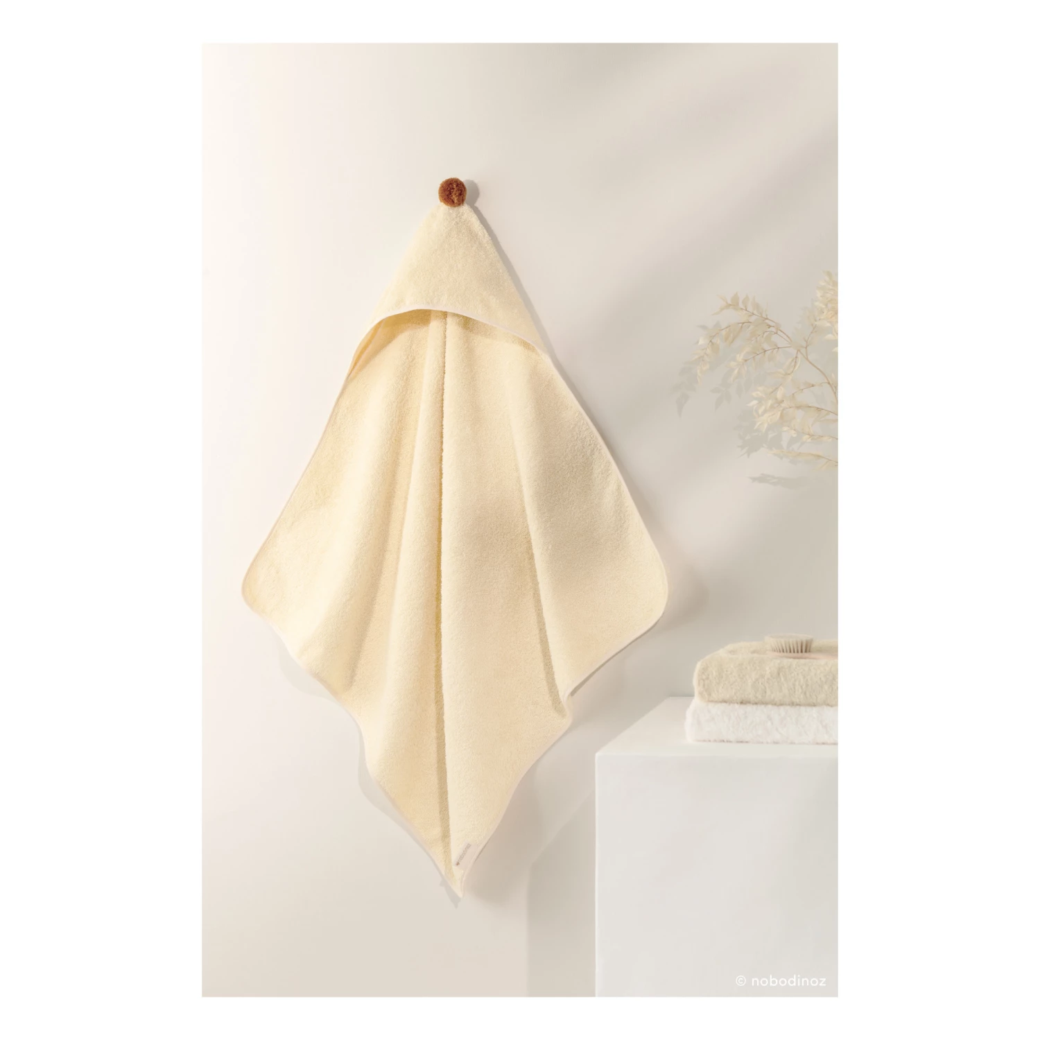 Best Pirce β¨ Best Sale β So Cute Organic Cotton Bath Cape Vanilla Nobodinoz Design Baby π β€οΈ - Image 2