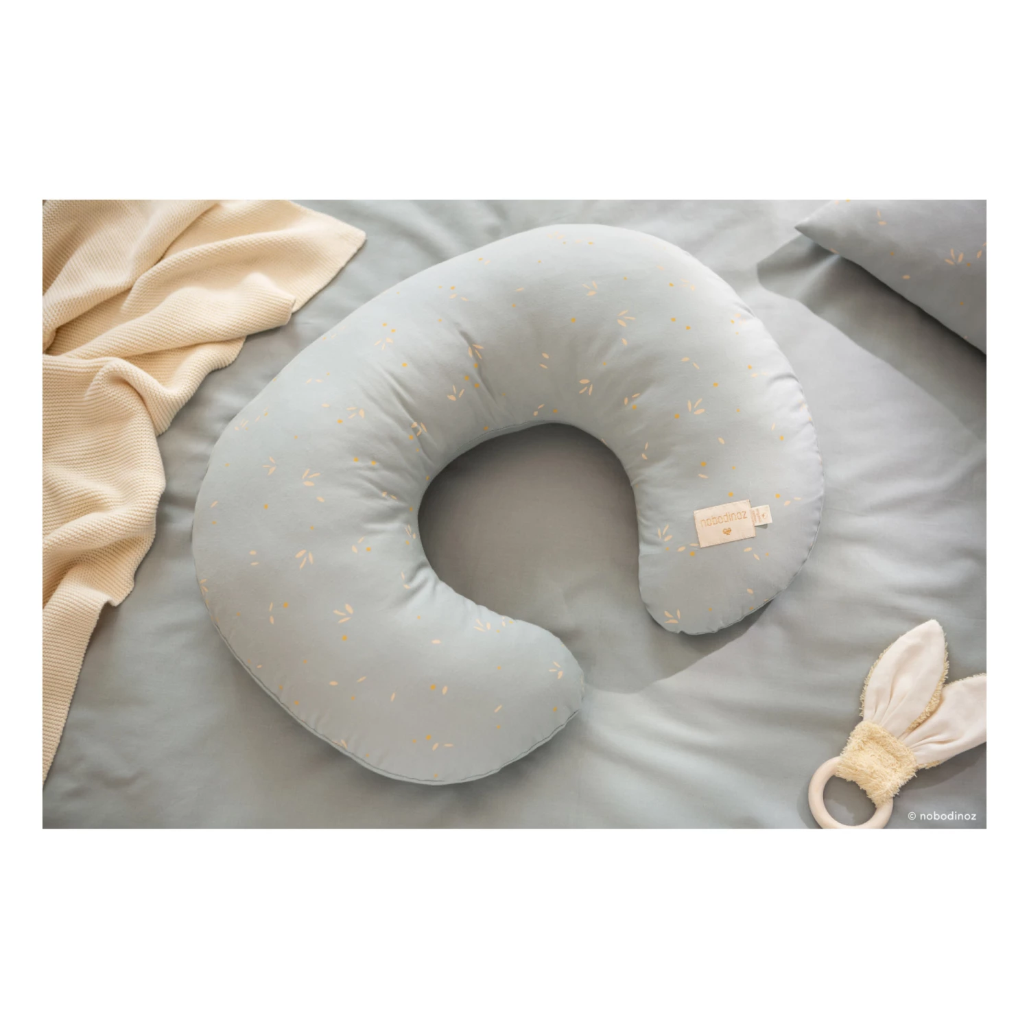 Budget π Best Pirce π Sunrise Willow Organic Cotton Nursing Pillow Pale blue Nobodinoz Design Baby π π - Image 2
