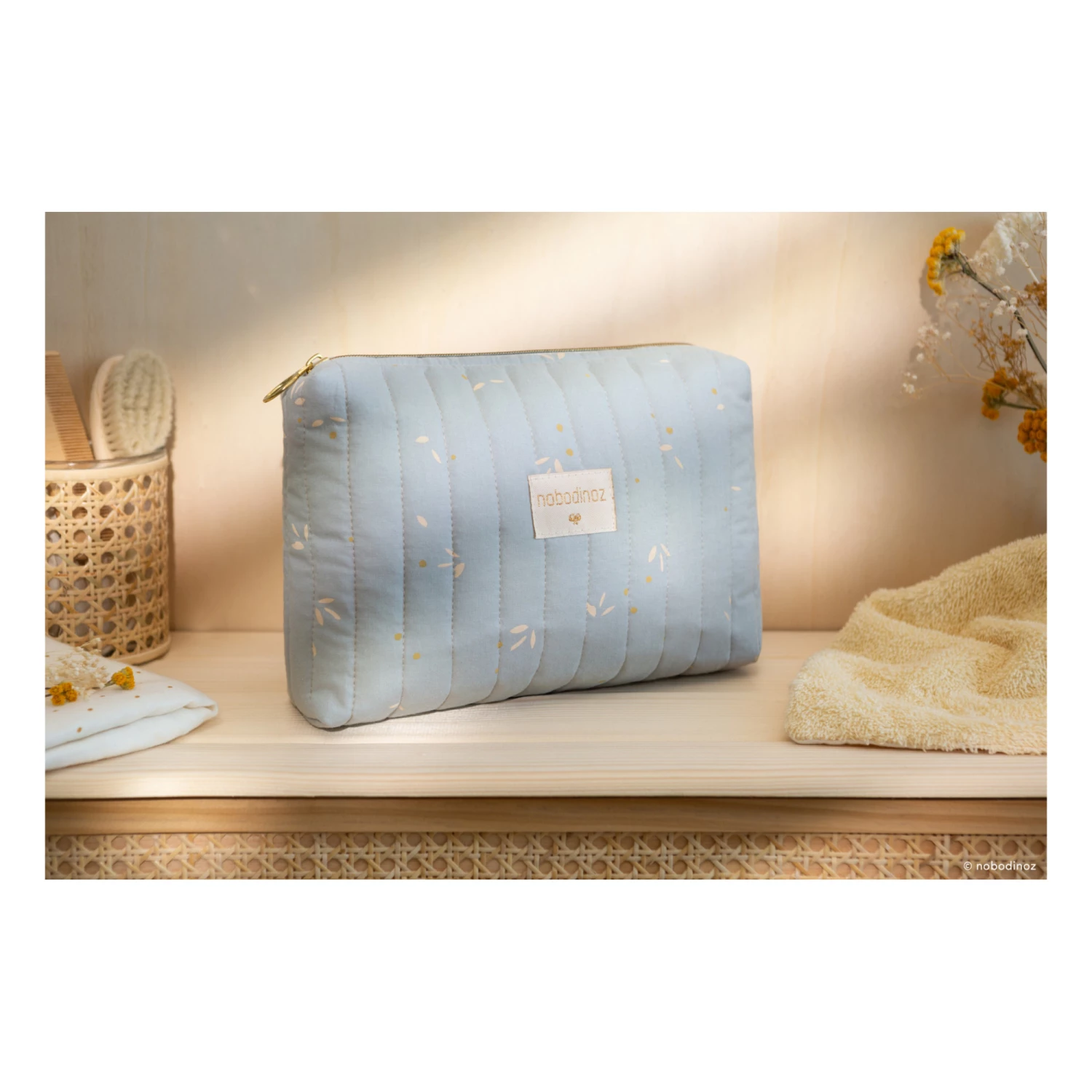 Discount π Coupon π Travel Willow Organic Cotton Toilet Bag Pale blue Nobodinoz Design Baby π₯ π₯° - Image 2