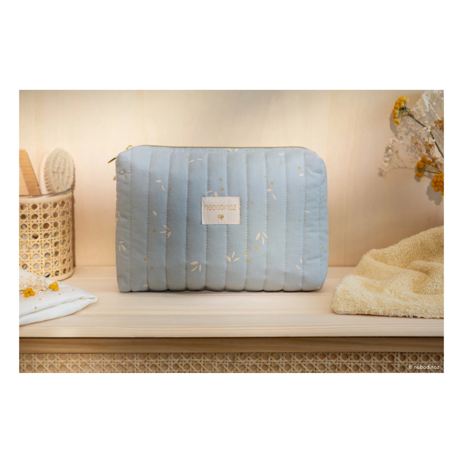 Discount π Coupon π Travel Willow Organic Cotton Toilet Bag Pale blue Nobodinoz Design Baby π₯ π₯° - Image 4