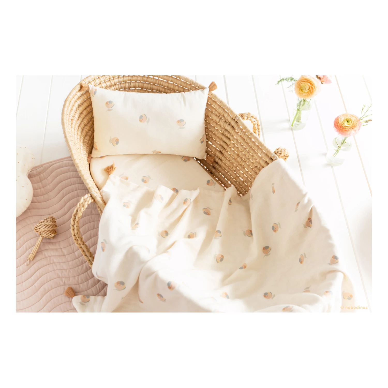 Flash Sale βοΈ Best Sale β Treasure Organic Cotton Blanket Cream Nobodinoz Design Baby π π - Image 3